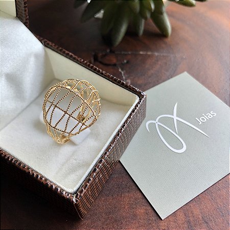 Anel Aramado em Ouro amarelo 18k.