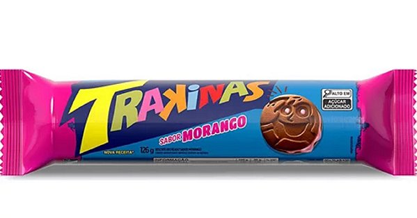 Biscoito Trakinas Recheada Morango 126g