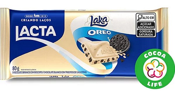 Chocolate Lacta Laka Oreo Em Barra 80g
