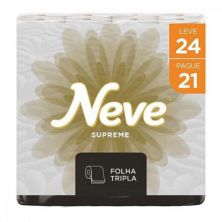 Papel Higienico Neve Supreme Folha Tripla 20M Leve 24 Pague 21