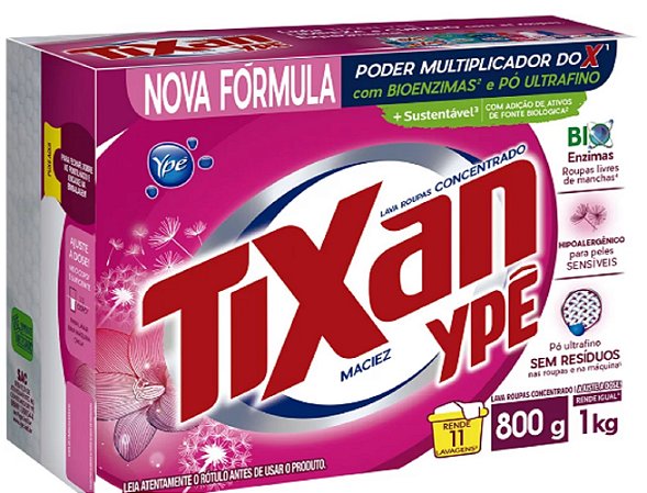 Lava Roupas em Pó Tixan Ypê Maciez 800g