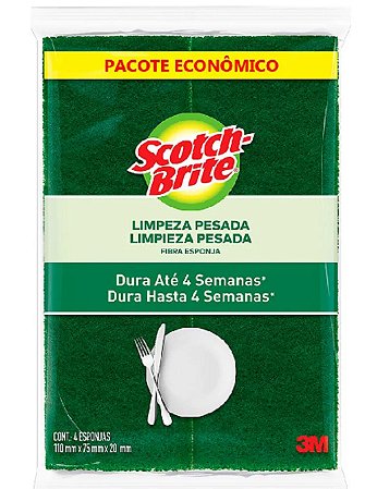 Esponja Scotch-Brite 3M Econômica 4 unidades