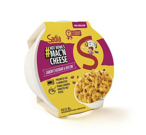 Mac'n Cheese Cheddar & Bacon Sadia Hot Bowls 300g