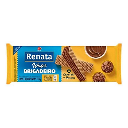 BISCOITO WAFER BRIGADEIRO RENATA PACOTE DE 115G