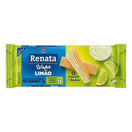 BISCOITO WAFER LIMÃO RENATA PACOTE DE 115G