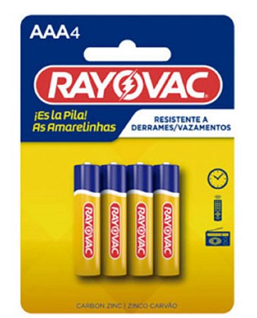 Pilha Rayovac Amarelinha Palito SM - 4un