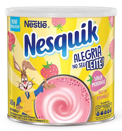 Achocolatado em Po Nesquik Morango 380g
