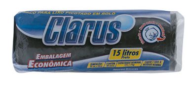 Saco p/lixo rolo preto 15Litros, 60unidades