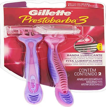 Aparelho de Depilação Gillette Prestobarba Feminino Descartável 2Un