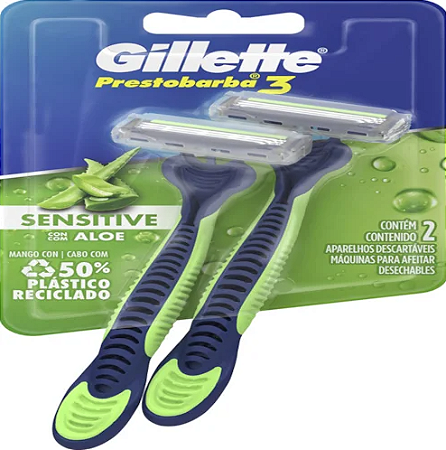 Aparelho de Barbear Gillette Prestobarba3 Sense Care Descartável 2Un