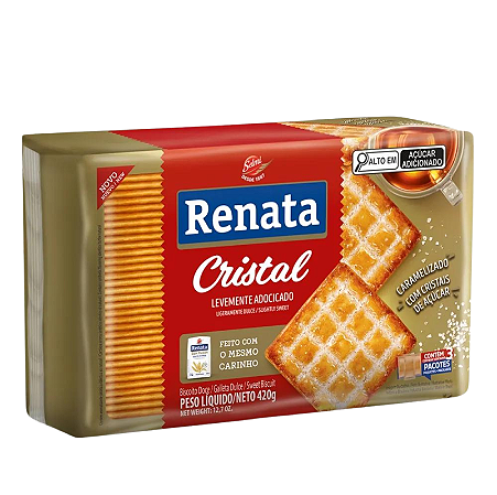 Biscoito Cristal Adocicado Renata Pacote 420g