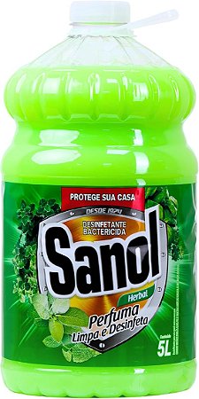 Sanol Desinfetante Líquido Para Uso Geral Herbal 5 Litros