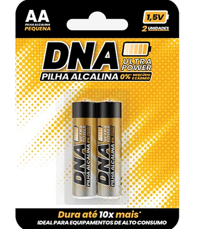 Pilhas Alcalinas DNA Power AA 2 Unidades