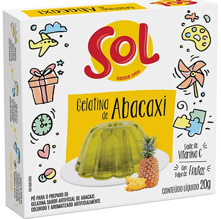 Gelatina Sol Sabor Abacaxi 20g