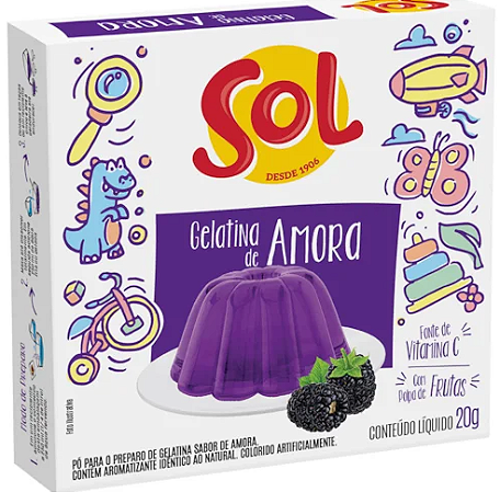Gelatina Sol Sabor Amora 20g