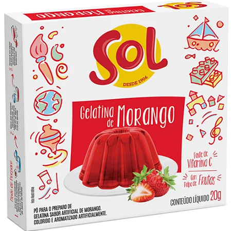 Gelatina Sol Sabor Morango 20g
