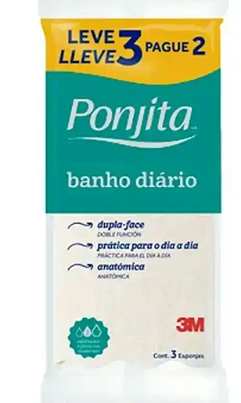 Esponja de Banho Ponjita 3M - Leve 3un Pague 2un