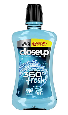 Antisséptico Bucal Closeup Ice Proteção 360º sem Álcool 500 Ml