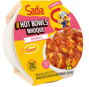 Nhoque Sadia Hot Bowls ao Molho Bolonhesa Congelado Pote 300g