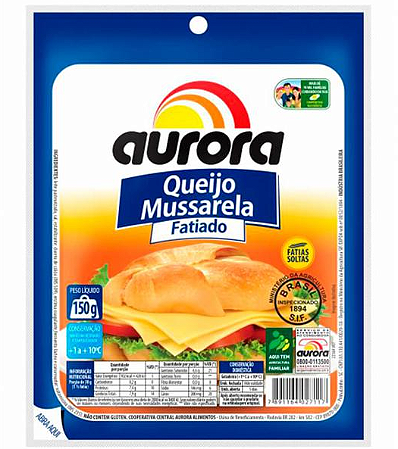 Queijo Mussarela Fatiado Aurora 150g