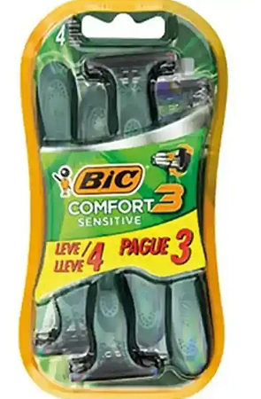 Aparelho de Barbear Bic Comfort 3 Pele Sensível - Leve 4un Pague 3un
