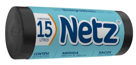 Saco de Lixo Netz Biodegradável 15L 40 Unidades