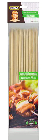 Espeto de Churrasco Gina de Madeira 25cm 50Un