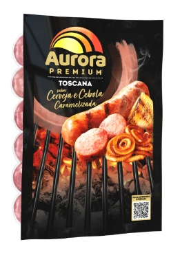 Linguiça Toscana Sabor Cerveja e Cebola Caramelizada Aurora Premium 500g