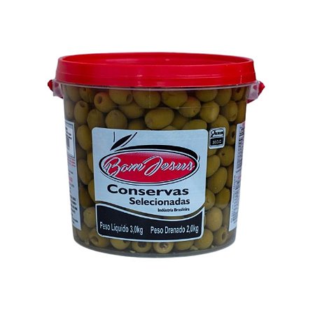 Azeitona Verde Sem Caroço Bom Jesus Balde de 2KG