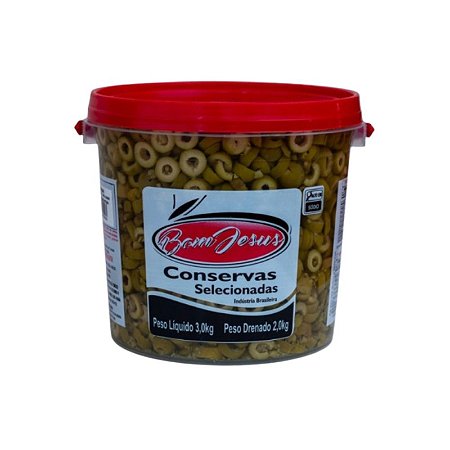 Azeitona Verde Fatiada Bom Jesus Balde de 2KG