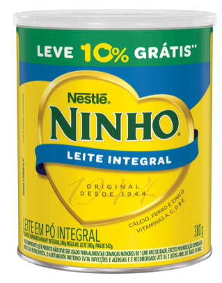 Leite em Pó Ninho Integral 10% Grátis Lata 380g
