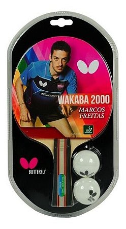Raquete Butterfly Wakaba 2000 Tênis De Mesa + 02 Bolas