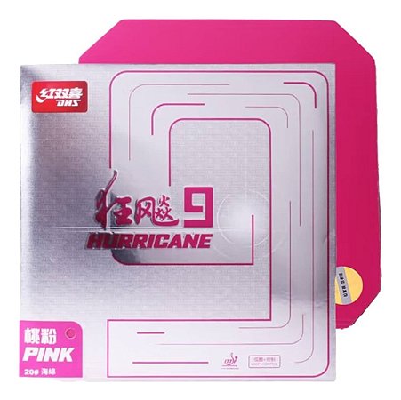 Borracha Dhs Hurricane 9 Rosa Pink Spin Pegajosa Tênis Mesa