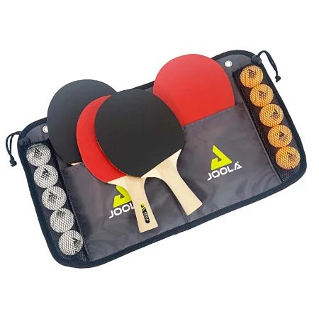 Kit 04 Raquetes Ping Pong Clássico Joola - Family Set + 10 Bolas + Case