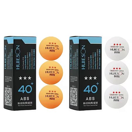 Caixa 03 Bolas Tênis de Mesa Huieson Profissional 3 Estrelas (Branca ou Laranja)