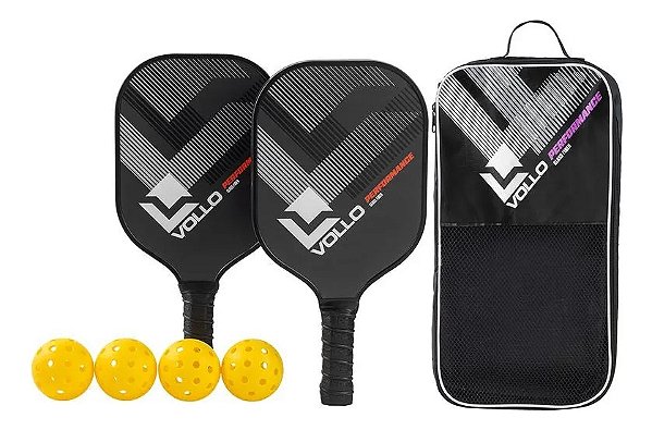 Kit Pickleball Profissional com 2 Raquetes + 4 Bolas + Bolsa Transporte