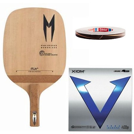 COMBO - Raquete Caneta Xiom Pro Speed + Borracha Xiom Vega Europe + Sidetape