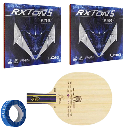 Combo Raquete Loki K3 Classineta + 2 Borrachas Rxton 5 Arpovado ITTF Tênis Mesa Profissional