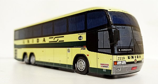 Miniatura De Ônibus Da Unida Marcopolo G5 Exclusiva 1/64