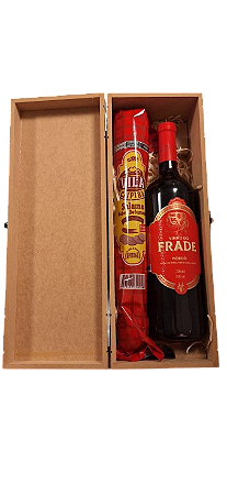 Kit Presente Vinho Tinto Bordô Suave+ salame
