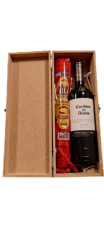 Kit Presente Vinho Casilero del Diablo + Salame