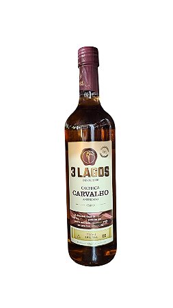 Cachaça 3 Lagos - 1988 - Carvalho Americano 700ml