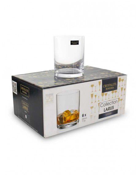 Jogo com 06 copos para whisky  320ml- larus/bohemia