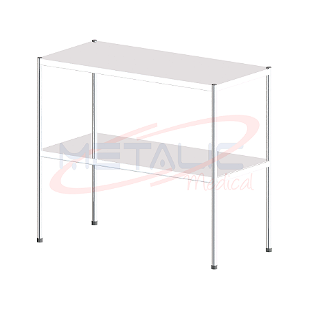 MT 424i - Mesa auxiliar - 0,43x0,93x0,80 - Total Inox sem rodas