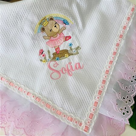 Manta Piquet Bordada Personalizada