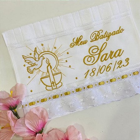 Toalha de Boca Bordada Meu Batizado