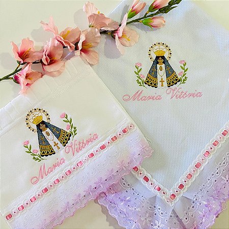 Jogo Batizado Manta e Toalha Nossa Senhora