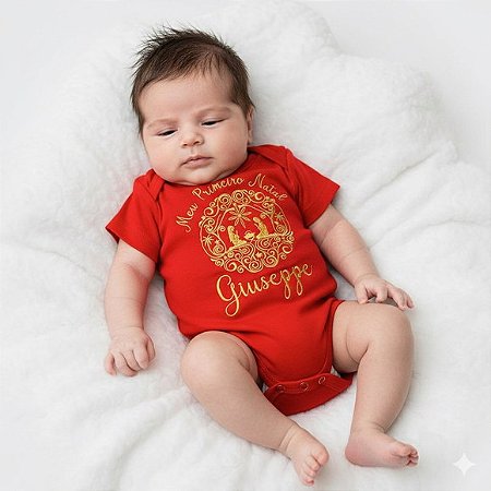 Body Bordado Meu Primeiro Natal