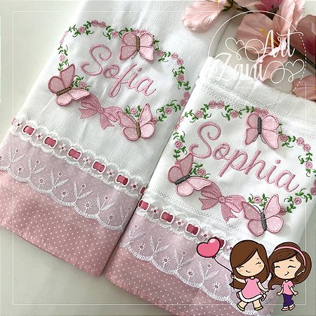 Kit Enxoval Bebê 2 Peças Borboletas
