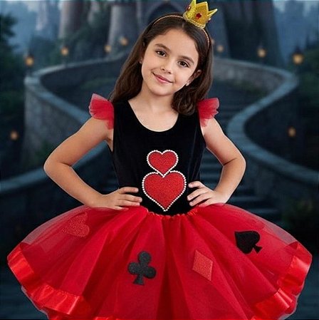 Fantasia Rainha de Copas Infantil Completa